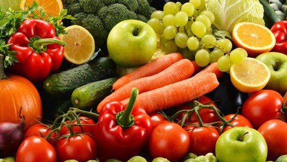 Frutas y verduras variadas, de todo tipo